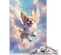 Welsh Corgi with Angel Wings A Heartfelt Memorial Print Puzzle 1000 Pieces Jigsaws Wooden Puzzles for Adults & Teenager for Adults Teenagers Age 12+ 1000pcs (75x50cm)