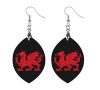 Welsh Dragon Artistic Wooden Earrings Pendant Vintage Earring Hooks Trendy Vacation Dangle Boho Eardrop Love