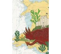 Welsh Dragon at Cardiff Wales notebook journal - coastal nautical designs sewn onto old sea charts maps | 120 lined pages