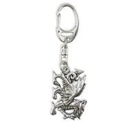 Welsh Dragon | Chunky English Pewter 3D Keyring | Little Gift | Cracker Filler