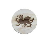 Welsh Dragon Coaster - Wooden Engraved Wales Design