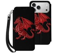 Welsh Dragon Compatible with iPhone 17 Pro Max Case PU Leather Flip Wallet Phone Cover Card Holder Women Men
