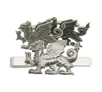 Welsh Dragon Cufflinks and Tie Bar Slide Gift Boxed Set 390