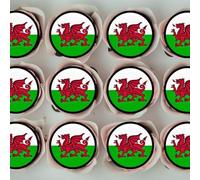 Welsh Dragon Cupcake Toppers, Edible Wales Flag Cake Decorations, St Davids Day Decor, Rugby Cakes, 48 x 1.18 Inch 3cm Uncut