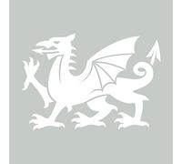 Welsh Dragon Cymru Wales Car Van Bumper Window Vinyl Decal Sticker - 135x95mm (White)