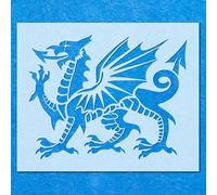 Welsh Dragon Detailed Stencil: Mylar Airbrush Wall Art Painting Crafts | DIY-A3 Stencil - Design Size (325 x 257 mm)