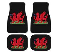Welsh Dragon Flag 4 Piece Car Floor Mats Front Rear Liner Set Fit SUV Van Truck All Weather Protection with Cute Prints Design