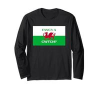 Welsh Dragon Flag - Fancy a Cwtch? Long Sleeve T-Shirt