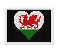 Welsh Dragon Flag Heart Full Drill Diamond Art Painting Kits Square 5D Rhinestones DIY Horizontal Paintings Home Decor Gifts