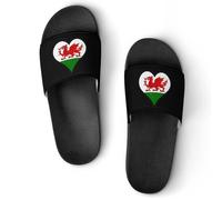 Welsh Dragon Flag Heart Lightweight Shower Slippers Summer Non-Slip Sliders Sandals Comfortable House Shoes