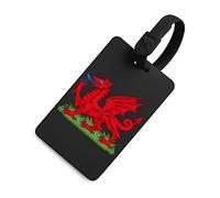 Welsh Dragon Flag Luggage Tag with Name ID Card for Suitcase Travel Bag Labels Cute Printed Design