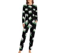 Welsh Dragon Flag of Wales Soft Womens Pyjamas Long Sleeve Warm Fit Pajamas Loungewear Sets with Pockets XL