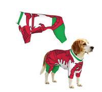 Welsh Dragon Flag Pet One-Piece T-Shirt, Black Full Printed 95% Polyester 5% Spandex Dog Shedding Proof Pullover Onesie, Breathable Stretchy Pet Shirt For Indoor Outdoor Walking Party Holiday