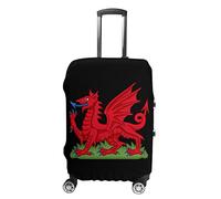 Welsh Dragon Flag Travel Luggage Cover Suitcase Protector Elastic Washable Baggage Covers Fits 19-32 Inch with Funny Print