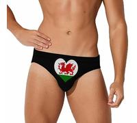 Welsh Dragon Flag with Heart Men's Swimsuit Underwear Brief Board Surf Shorts Trunks for Training Bathing
