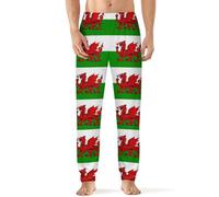 Welsh Dragon Flags Men's Pajama Pants Soft Long Lounge Pjs Bottoms Elastic Sleepwear Pant 3XL