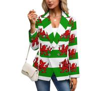 Welsh Dragon Flags Women's Blazers Casual Jacket Fashion Coat Business Suit