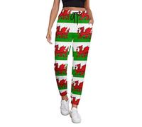 Welsh Dragon Flags Women's Joggers Sweatpants Athletic Yoga Pants with Pockets Leggings XL