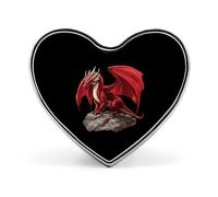 Welsh Dragon Heart Shape Brooches Pins Lightweight Metal Lapel Pin Memorial Badges Jewelry Gift