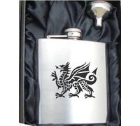 WELSH DRAGON HF237 6oZ Hip Flask can be Personalised Engraved Free gb6oz