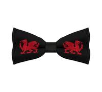 Welsh Dragon Men's Tie Pre-Tied Adjustable Formal Bow Tie Classic Neck Tie for Wedding Party Prom