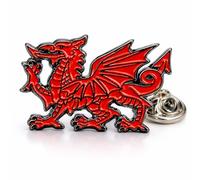 Welsh Dragon Pin Badge St Davids Day Red Enamel Lapel Brooch Rugby Gift Accessory Wales