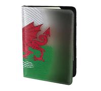 Welsh Dragon Print 5.5in Passport Travel Document Wallet Case Stylish Secure Men Women For Travelers, Black, One Size