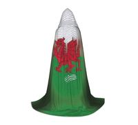 Welsh Dragon Print Halloween Costume Clothes Halloween Medieval Costume Cape For Women Men Renaissance Hooded Cloak