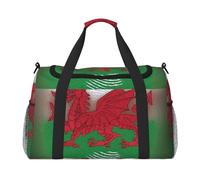 Welsh Dragon Print Stylish Foldable Carry On Tote with Waterproof Zipper for Weekend Getaways Bag