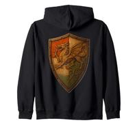 Welsh Dragon Shield s Celtic Wales s Vintage Celt Zip Hoodie