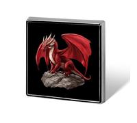 Welsh Dragon Square Shape Brooches Pins Lightweight Metal Lapel Pin Memorial Badges Jewelry Gift