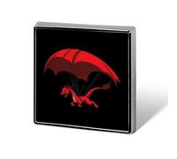 Welsh Dragon Square Shape Brooches Pins Lightweight Metal Lapel Pin Memorial Badges Jewelry Gift