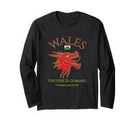Welsh Dragon, The fire is Coming Cymru AM Byth Long Sleeve T-Shirt