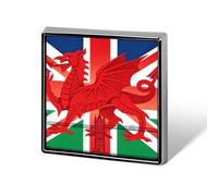 Welsh Dragon UK Flag Cute Button Pins Square Badge Cool Personalised Pattern Brooches for Bag Hat
