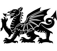 Welsh Dragon Vinyl Decal Sticker for Car/Window/Wall (Silver)