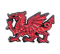 Welsh Dragon Wales Metal Enamel Lapel Pin Badge with gift box