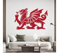 Welsh Dragon, Y Ddraig Goch, Dragon of Cadwalader - Heraldic Symbol of Wales - Wall Decal Sticker [XLarge] [Cherry]
