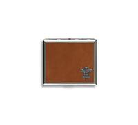 Welsh feathers tan leather covered cigarette case