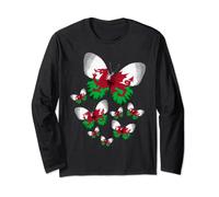 Welsh Flag Butterfly Idea For Women & Flag Of Wales Long Sleeve T-Shirt