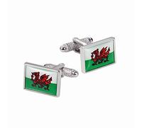 Welsh Flag Cufflinks by Onyx Art - Gift Boxed - Wales Dragon Cymru