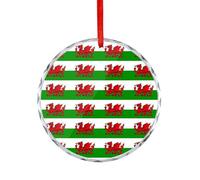 Welsh Flag Funny Christmas Ornaments Crystal Xmas Tree Decoration Hanging Pendant