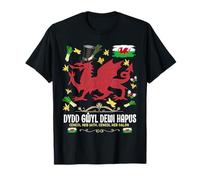 Welsh Flag Idea For Women St Davids Day Leek Daffodils T-Shirt