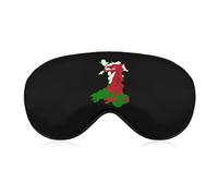 Welsh Flag Map Sleep Mask Night Cover Eye for Women Men BlockLight for Airplane Travel Nap Adjustable Strap