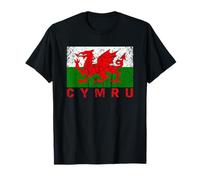 Welsh Flag Of Wales Distressed Cymraeg Men Women Kids Cymru T-Shirt