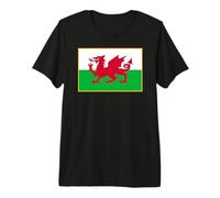 Welsh Flag of Wales with Gold Border Premium T-Shirt