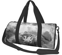 Welsh-Flag-Red-Dragon-Cymru-Am-Byth- Travel Luggage Duffel Bag Sports Rolling Foldable Duffel Bag, Marbling