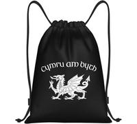 Welsh Flag Red Dragon Cymru Am Byth Unisex Gym Sack Durable Swimming Bags Foldable Drawstring Backpack For Football Yoga Beach