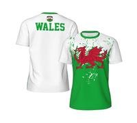 Welsh Flag Sport Tops Tee Breathable Gym T-Shirts Short Sleeve Working Shirt for Summer Running Everyday M