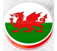 Welsh Flag St David's Day Cake Topper - Edible Icing 7.5" / 19cm Round by Deb's Kitchen Cakes