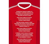 Welsh football team/national anthem/shirt art print. Size A4